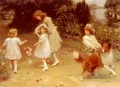 L’amour à la première vue enfants idylliques Arthur John Elsley enfants animaux
